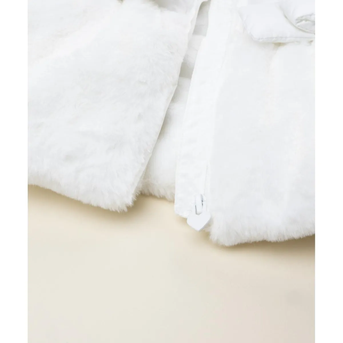 Outlet Abrigo acolchado niña blanco con inserto de peluche Recién Nacido·Primeras Salidas|Primeras Salidas·Abrigos Y Plumíferos