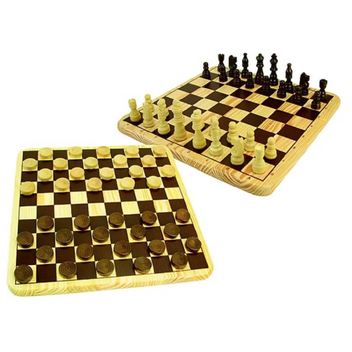 Ajedrez y Damas de madera - juego de mesa*ZIG ZAG New