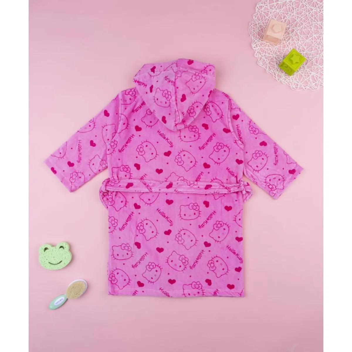 Albornoz de niña Hello Kitty en algodón rizo*Prenatal Clearance