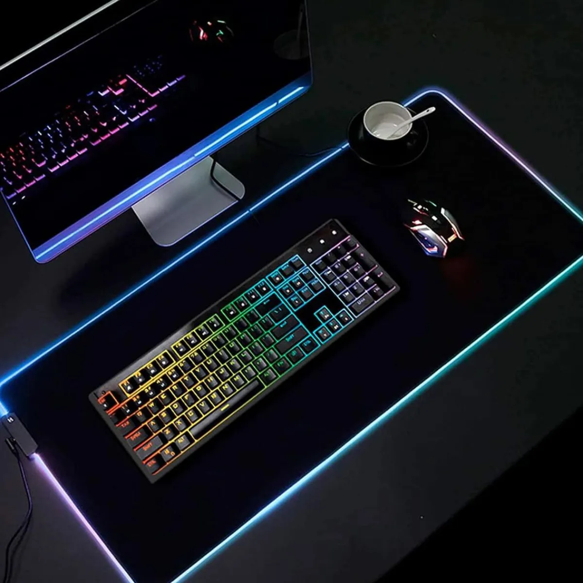 New Alfombrilla ratón Gaming XXL con luces LED 80 x 30 cm Figuras De Acción