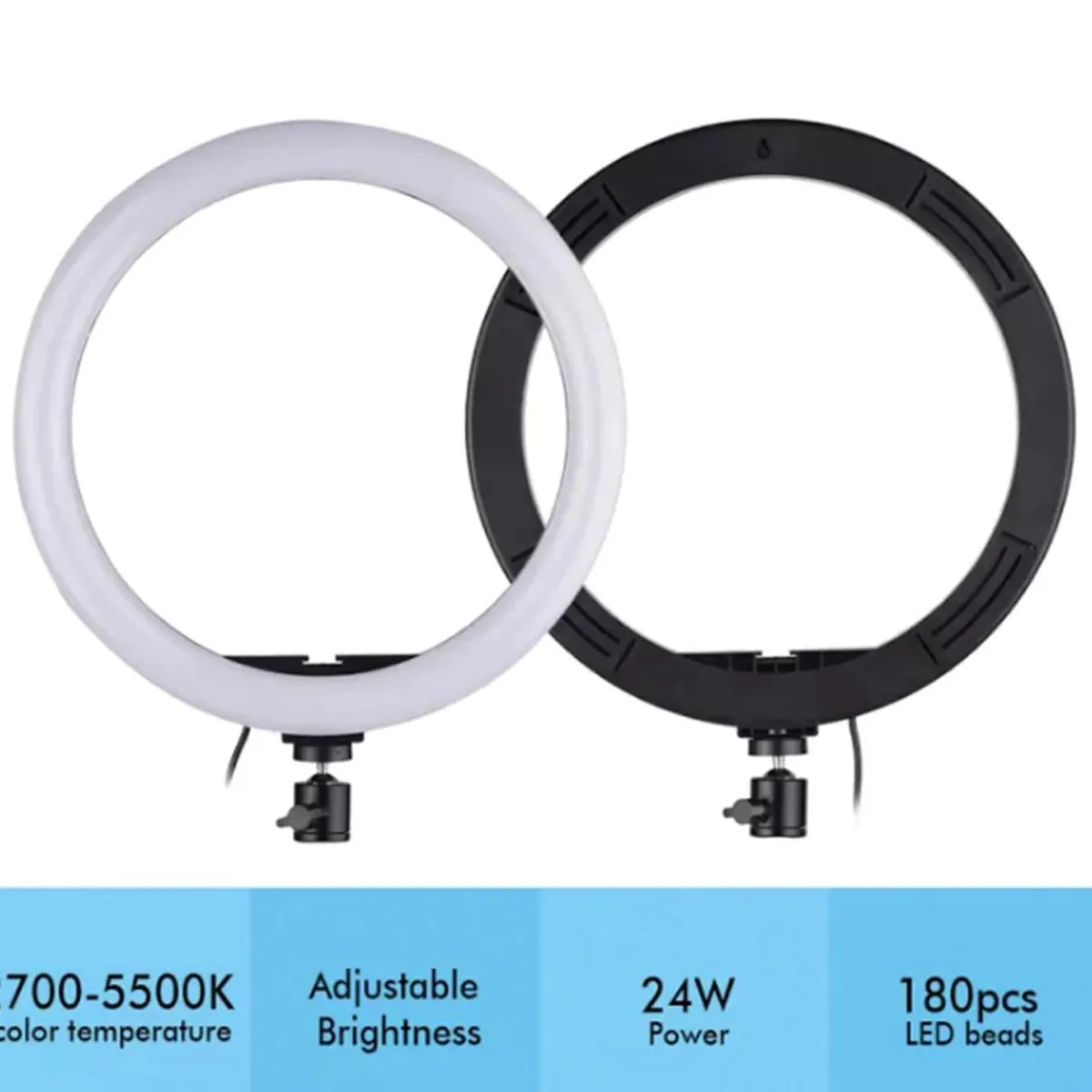 Aro de luz 26 cm Led 3 modos de color con trípode 210 cm*KLACK EUROPE Sale