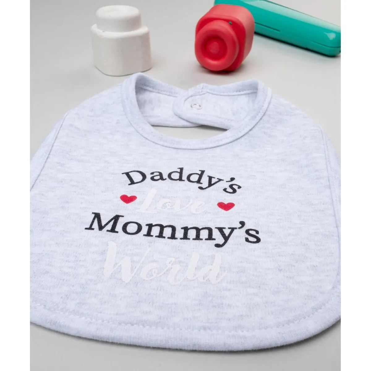 Babero Unisex Blanco "Daddy Mommy"*Prenatal Hot