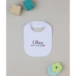 Hot Babero Unisex Blanco "I Love" Recién Nacido·Ropa Y Accesorios|Ropa Y Accesorios·Baberos