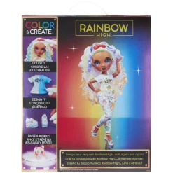 BABY born - Muñeca Fashion DIY colorear y crear - ojos morados, pelo rizado, top y zapatos extra, rotuladores arcoiris Muñecas