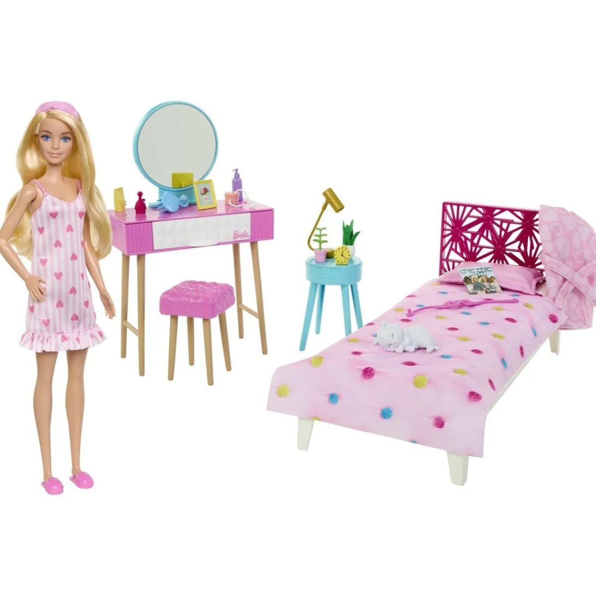 Barbie - Muñeca con dormitorio y accesorios incluidos ㅤ*MATTEL New