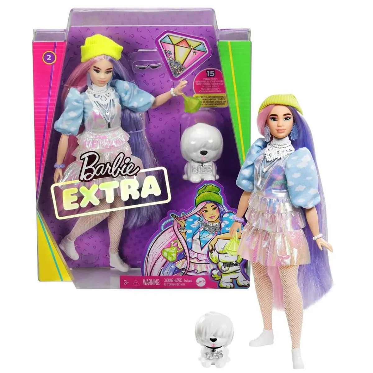Best - Muñeca Extra - Pelo rosado y violeta Muñecas