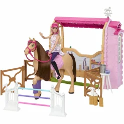 Discount Barbie - Muñeca fashion con caballo y establo Muñecas