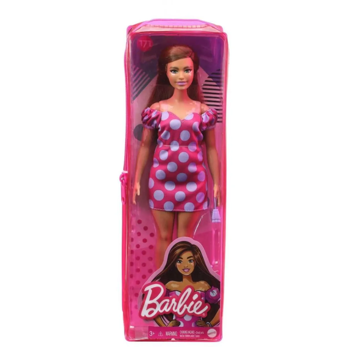 Online - Muñeca Fashionista Curvy Vitiligo - Vestido de lunares Muñecas