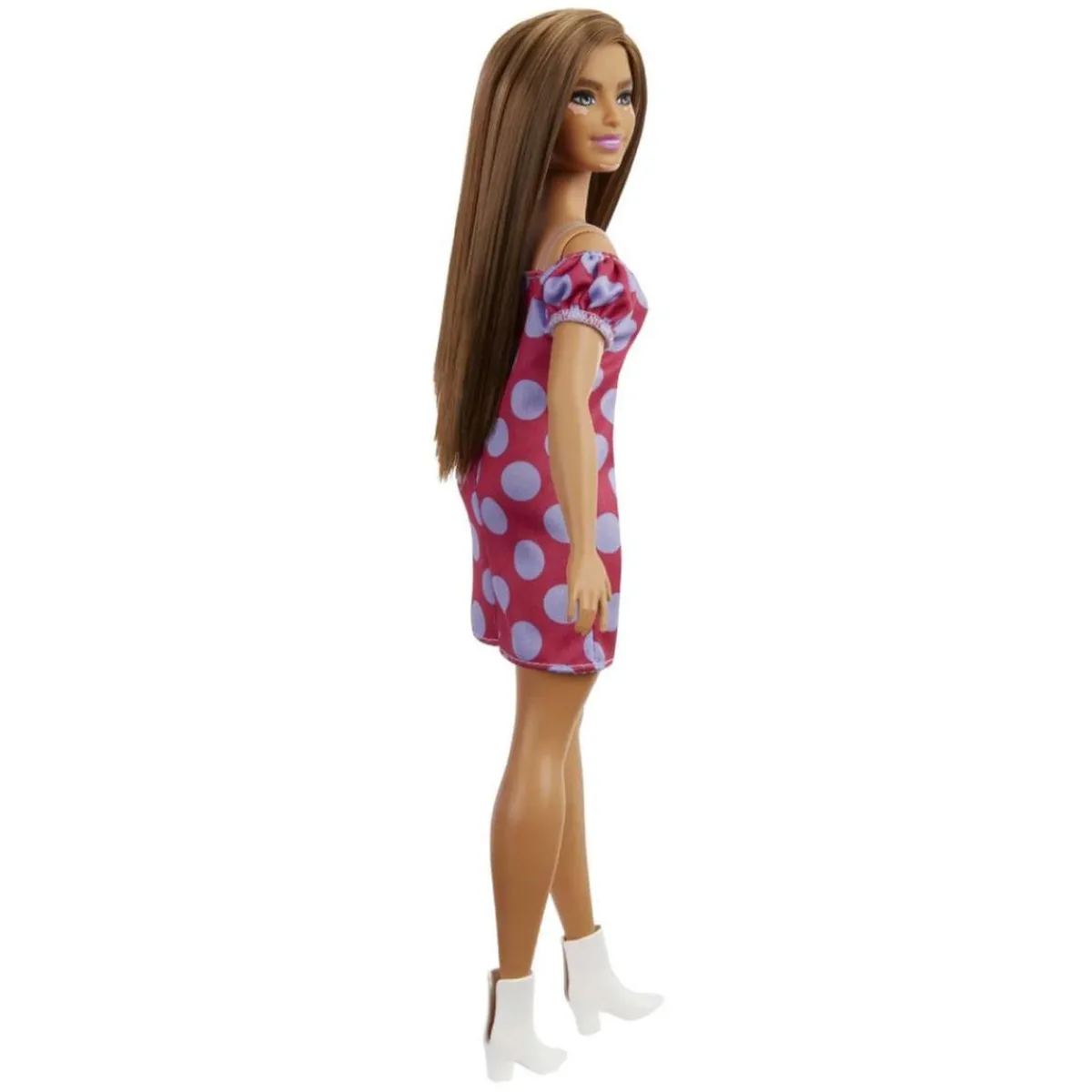 Online - Muñeca Fashionista Curvy Vitiligo - Vestido de lunares Muñecas