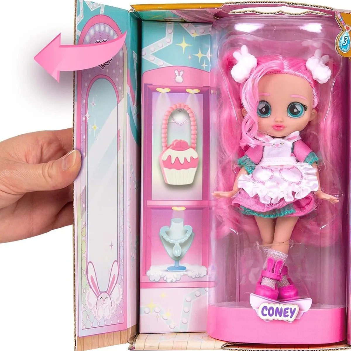 Hot Bebés Llorones - Best Friends Forever Serie 3 Coney con pelo largo y 9 accesorios ㅤ Muñecas