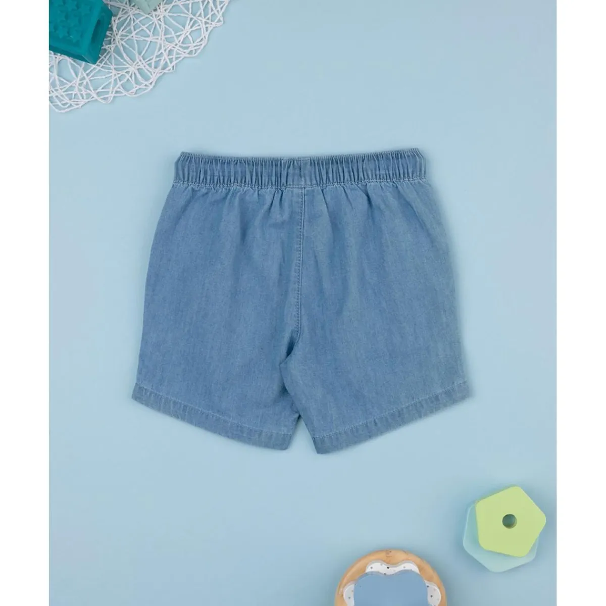 Bermuda azul denim con bolsillos*Prenatal Clearance