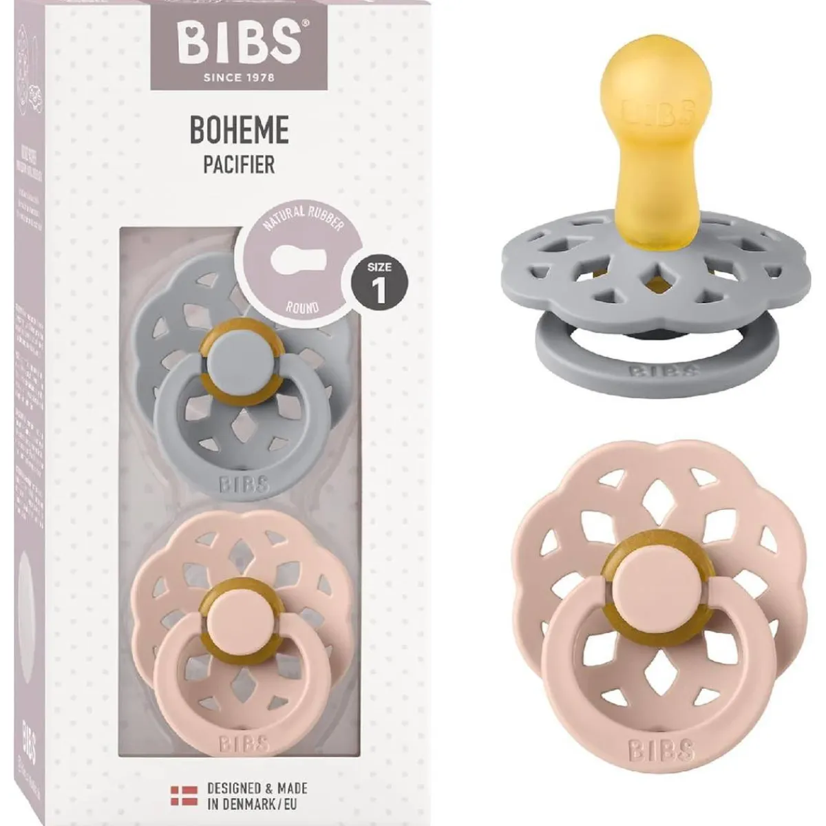 - Pack 2 chupetes Boheme 0-6 meses - Cloud/Blush*BIBS New