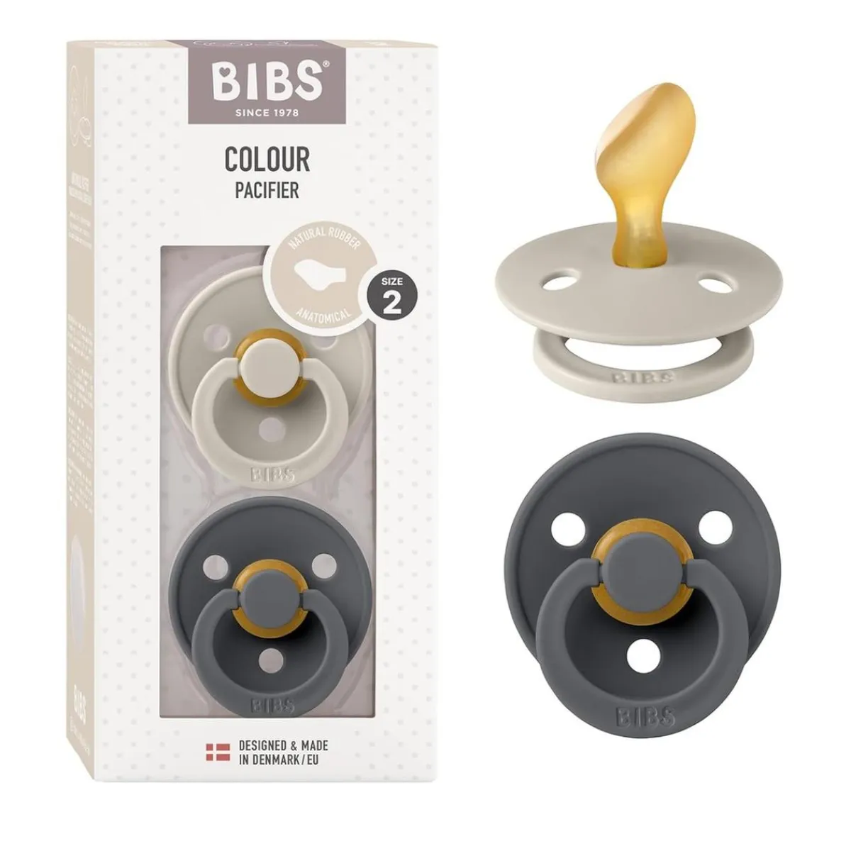 Best - Pack 2 chupetes Colour 6-18 meses - Sand/Iron Biberones Y Chupetes·Chupetes