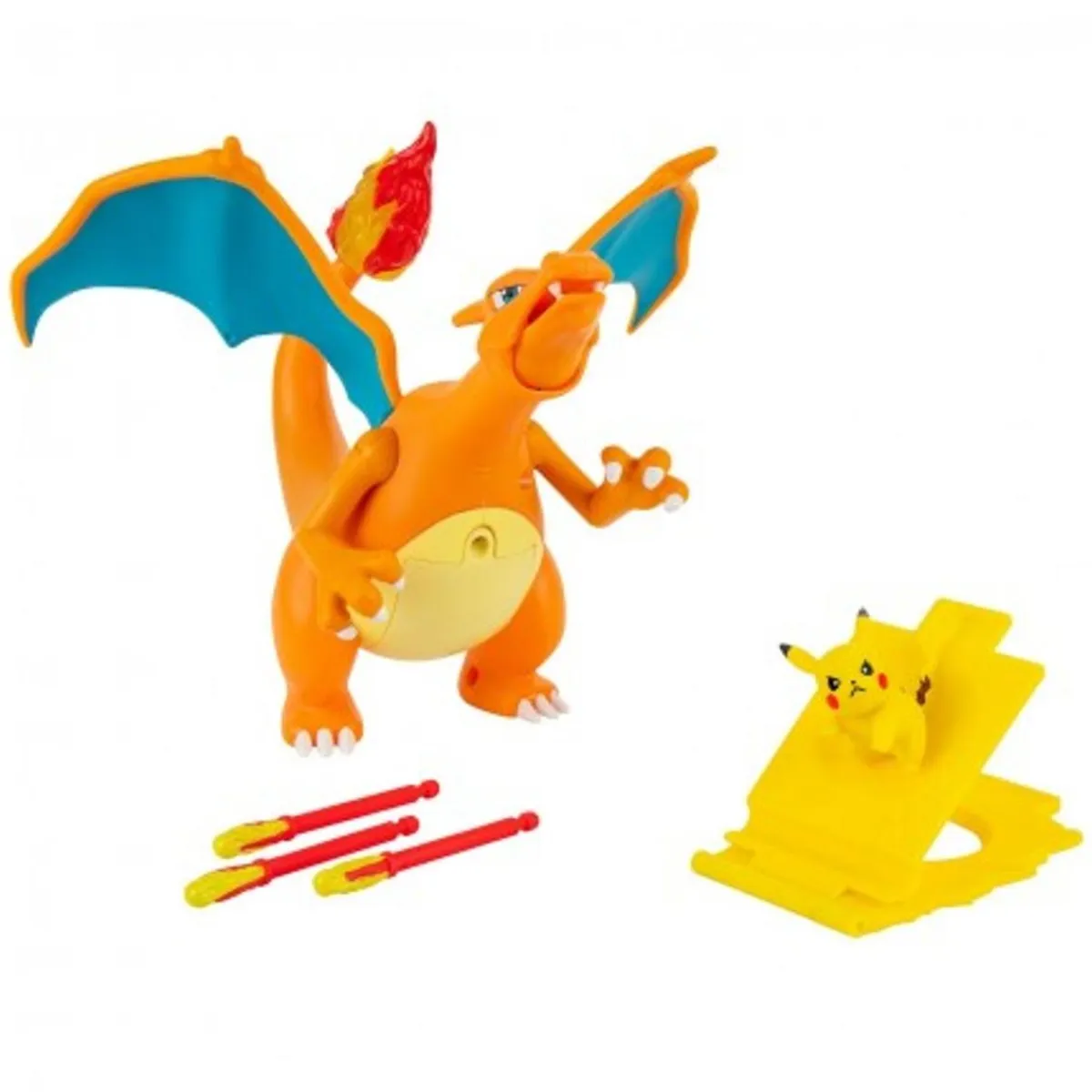 Outlet - Pokemon - Set electrónico Charizard vs Pikachu con luces, sonidos y movimientos únicos ㅤ Figuras De Acción