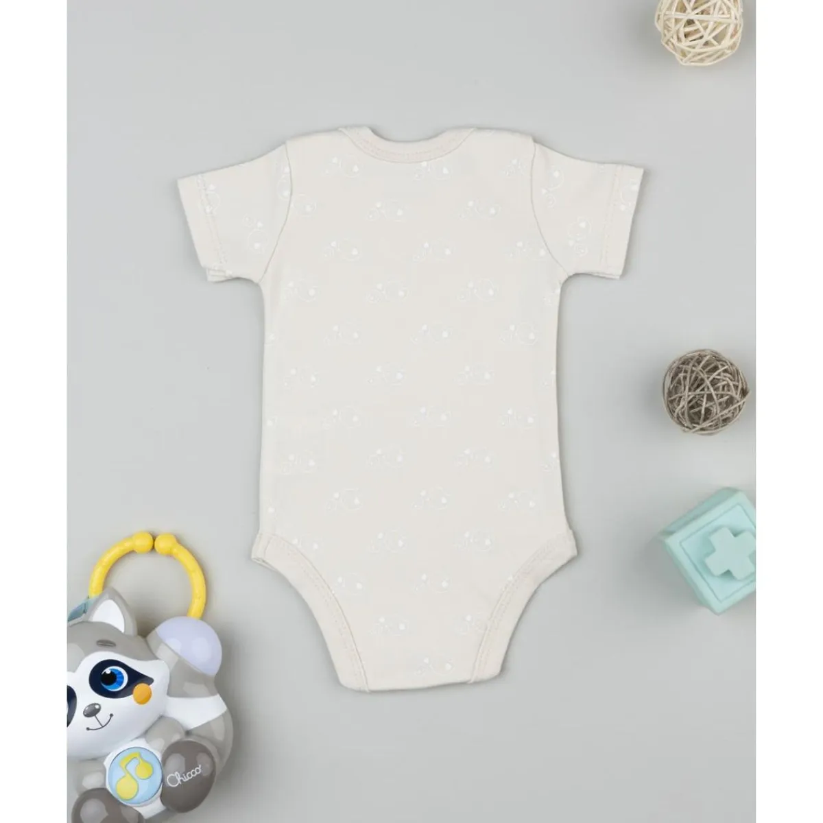 Body de bebé beige con flores estampadas*Prenatal Hot