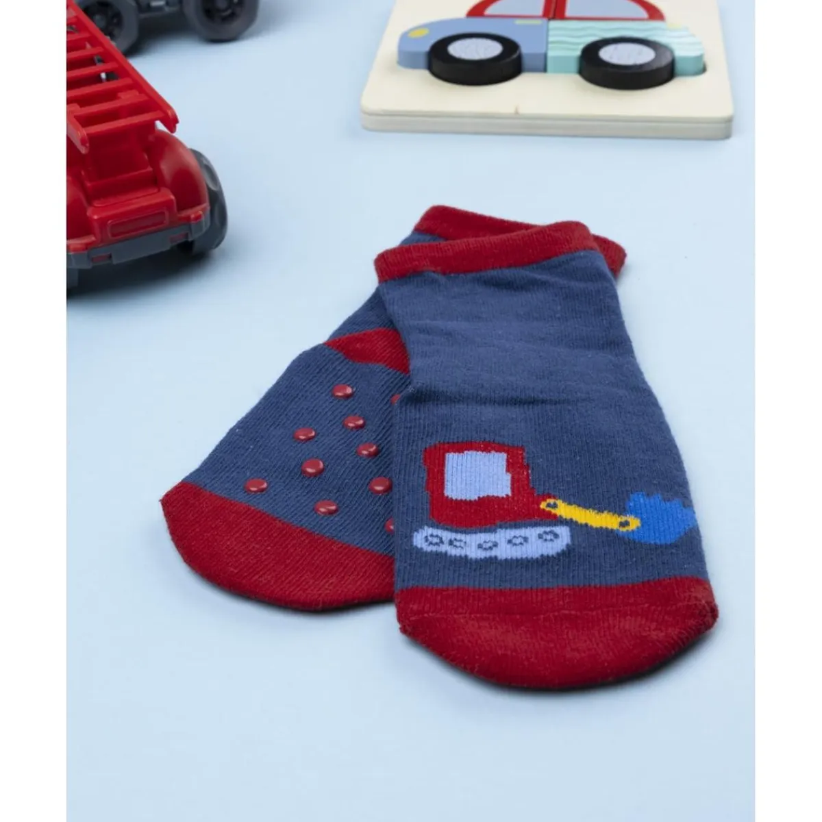 Online Calcetines antideslizantes niño azul con vehículos Calzado Y Accesorios·Accesorios Y Complementos