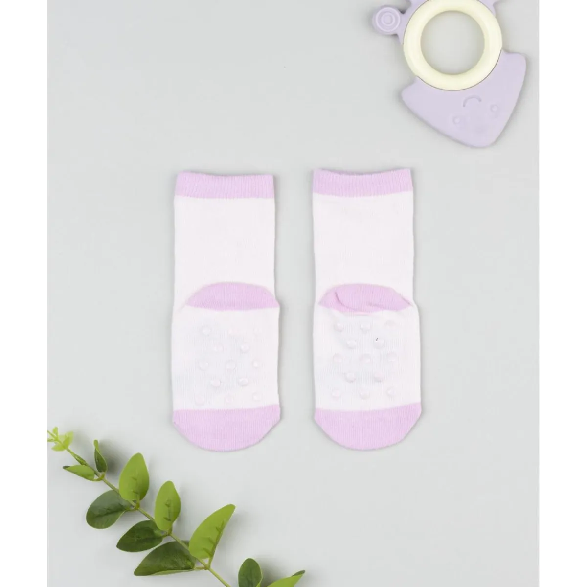 Calcetines antideslizantes niña rosa conejo*Prenatal Clearance