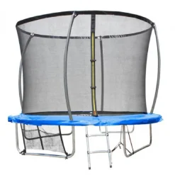 Best Cama elástica exterior de 305 cm con red, escalera y refuerzo de protección Camas Elásticas