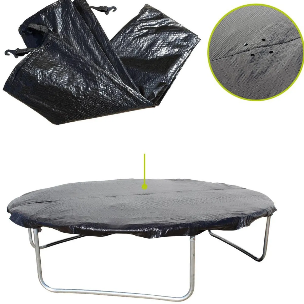 Best Cama elástica exterior de 305 cm con red, escalera y refuerzo de protección Camas Elásticas