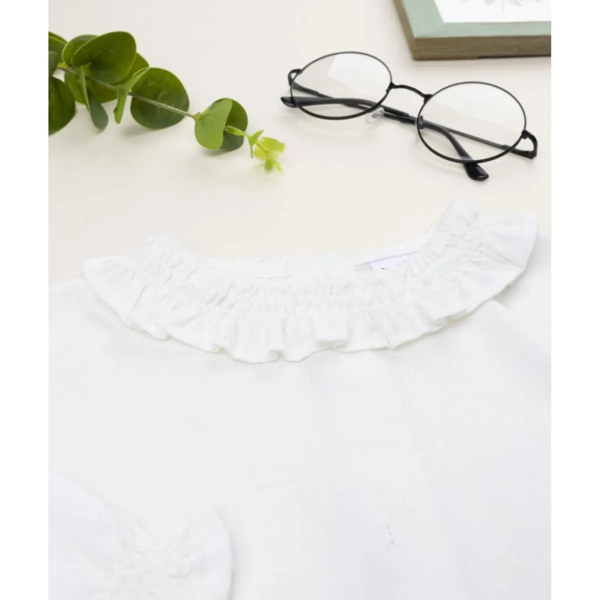 Hot Camisa blanca de niña con volante Niña·Bebé Niña 3-36 Meses|Bebé Niña 3-36 Meses·Camisas Y Camisetas
