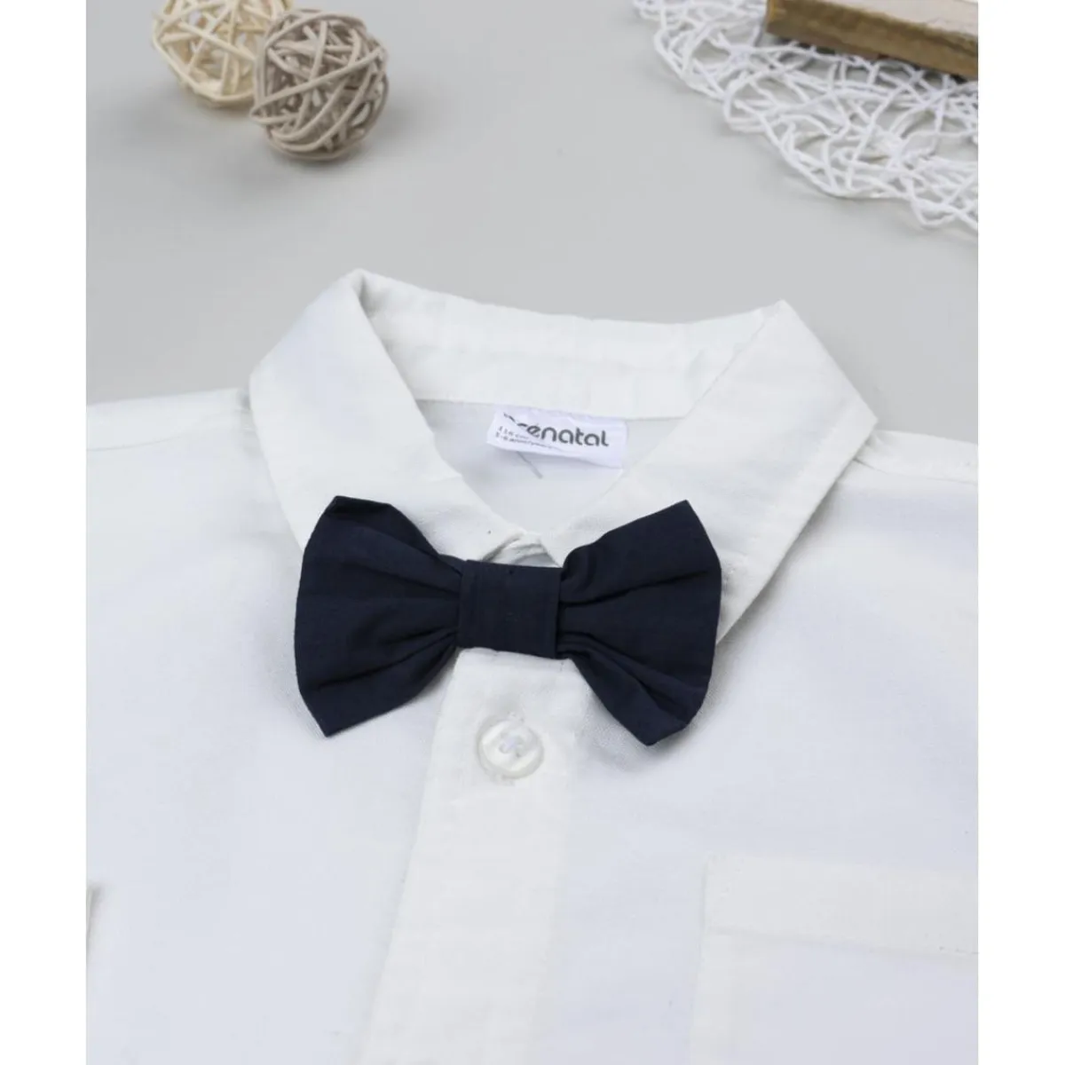 Camisa niño blanca con pajarita azul Niño·Niño 2-10 Años|Niño 2-10 Años·Camisas Y Camisetas