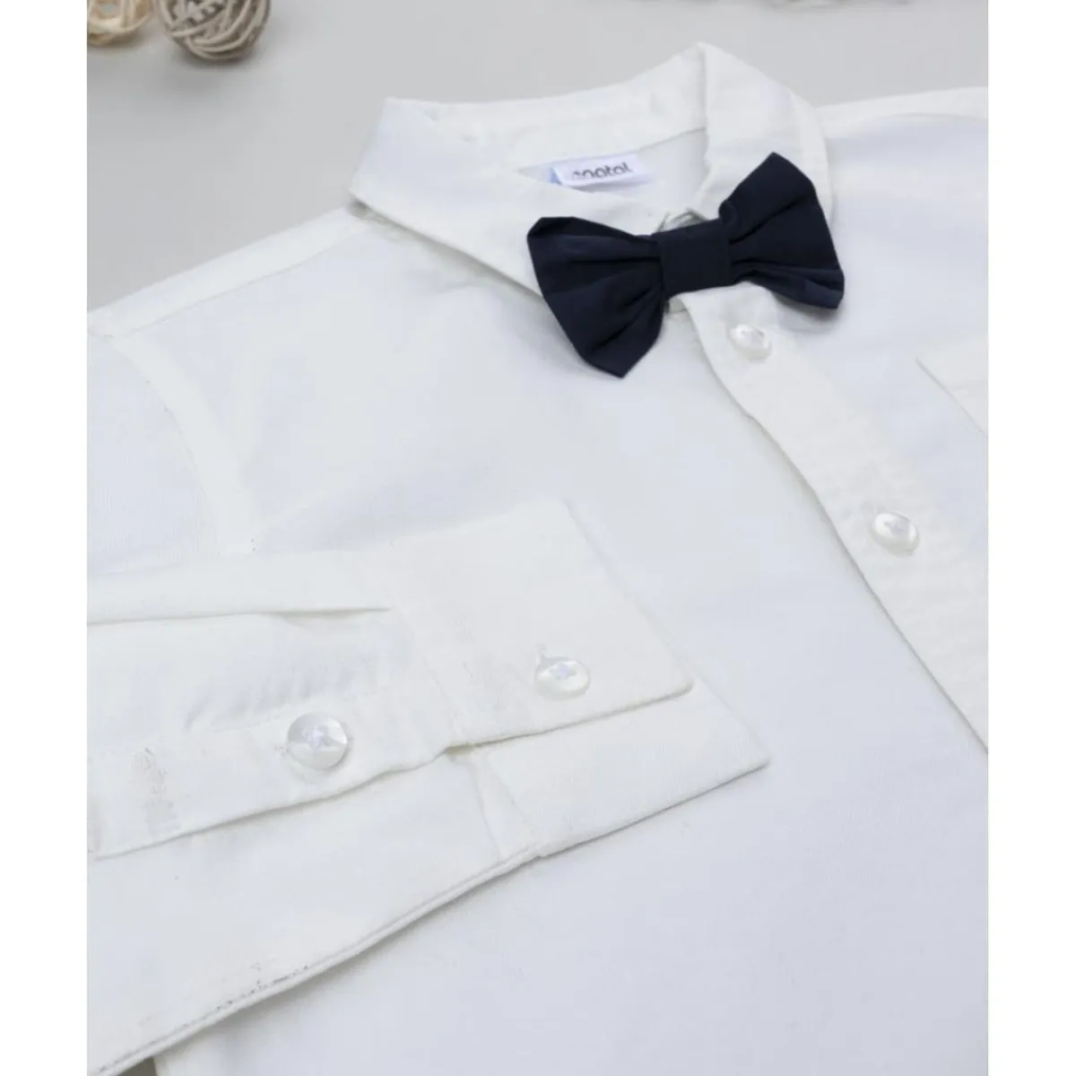 Camisa niño blanca con pajarita azul Niño·Niño 2-10 Años|Niño 2-10 Años·Camisas Y Camisetas