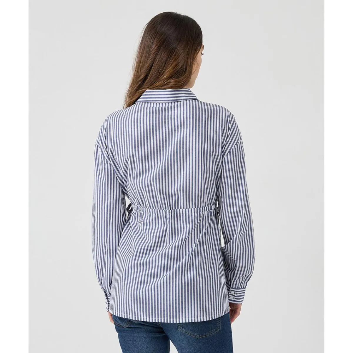Camisa premamá de popelina a rayas azules y blancas*Prenatal Hot
