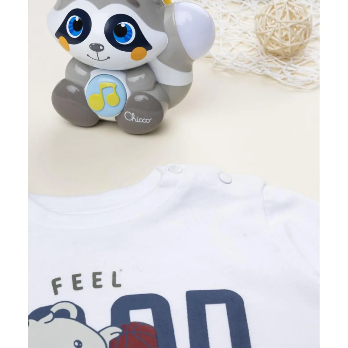 Outlet Camiseta blanca con estampado "Feel Good" Niño·Bebé Niño 3-36 Meses|Bebé Niño 3-36 Meses·Camisas Y Camisetas