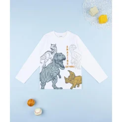 Camiseta blanca Dino niño*Prenatal Clearance