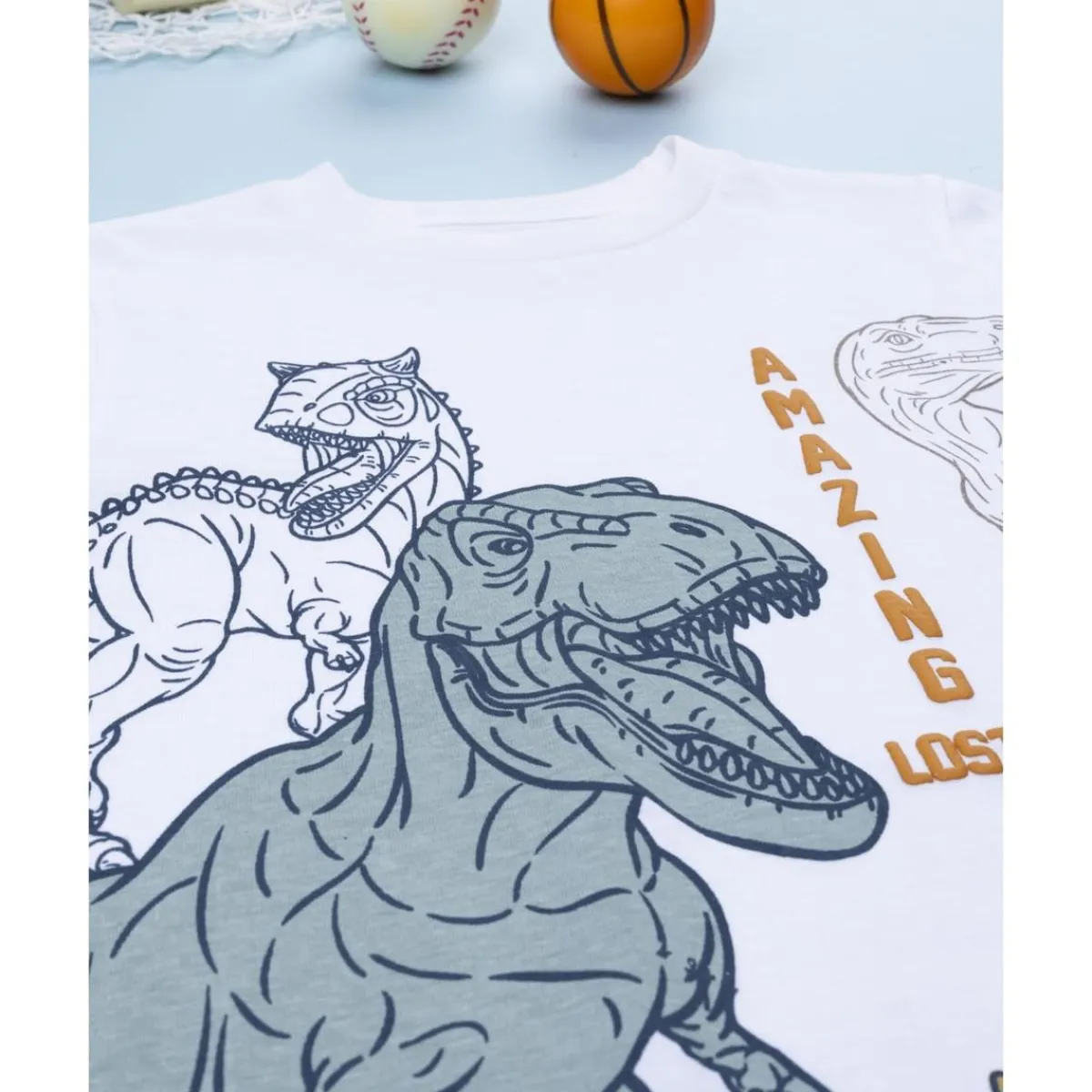 Camiseta blanca Dino niño*Prenatal Clearance