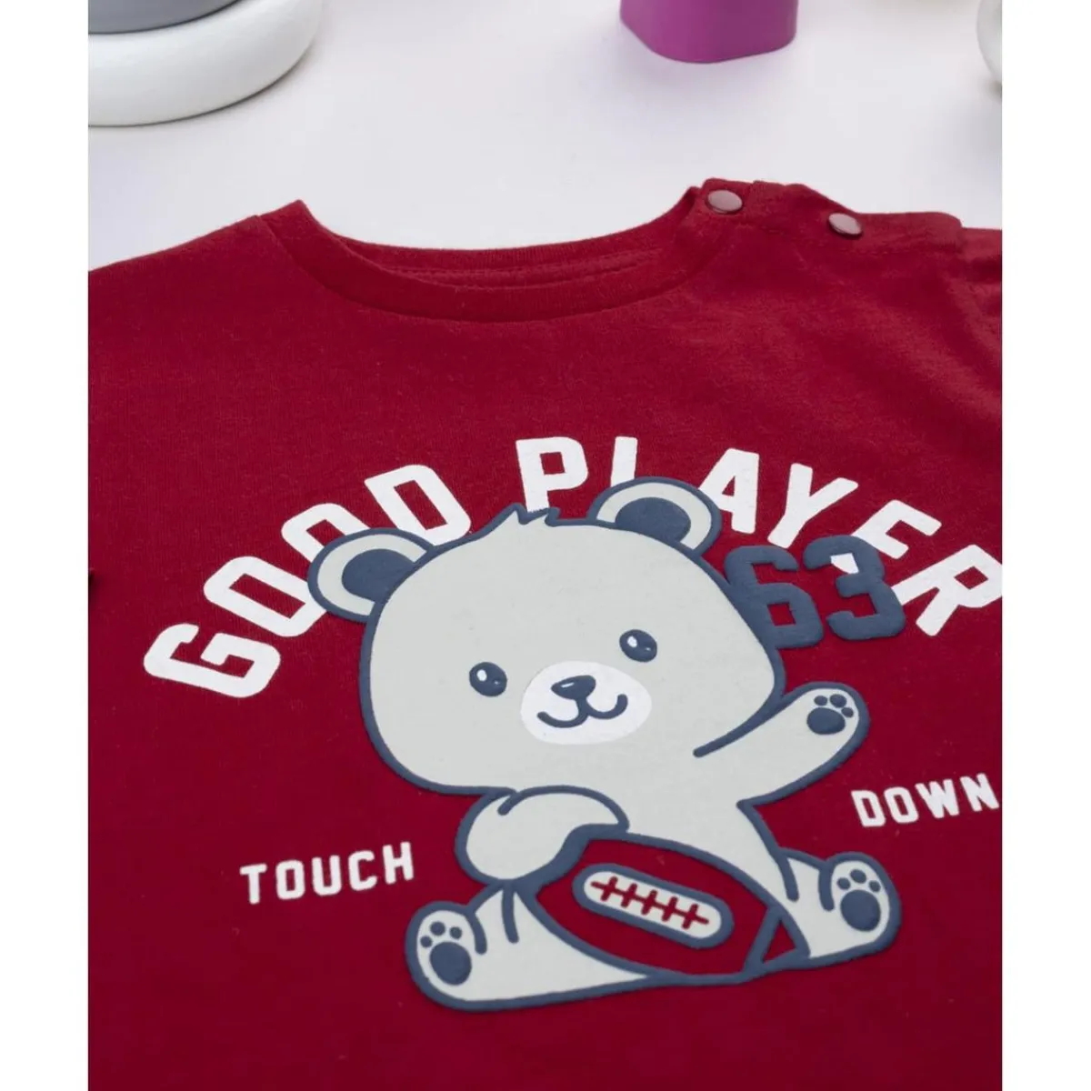 New Camiseta burdeos con estampado "Good Player" Niño·Bebé Niño 3-36 Meses|Bebé Niño 3-36 Meses·Camisas Y Camisetas