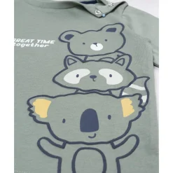 Camiseta de manga larga para niño verde con osito Niño·Bebé Niño 3-36 Meses|Bebé Niño 3-36 Meses·Camisas Y Camisetas
