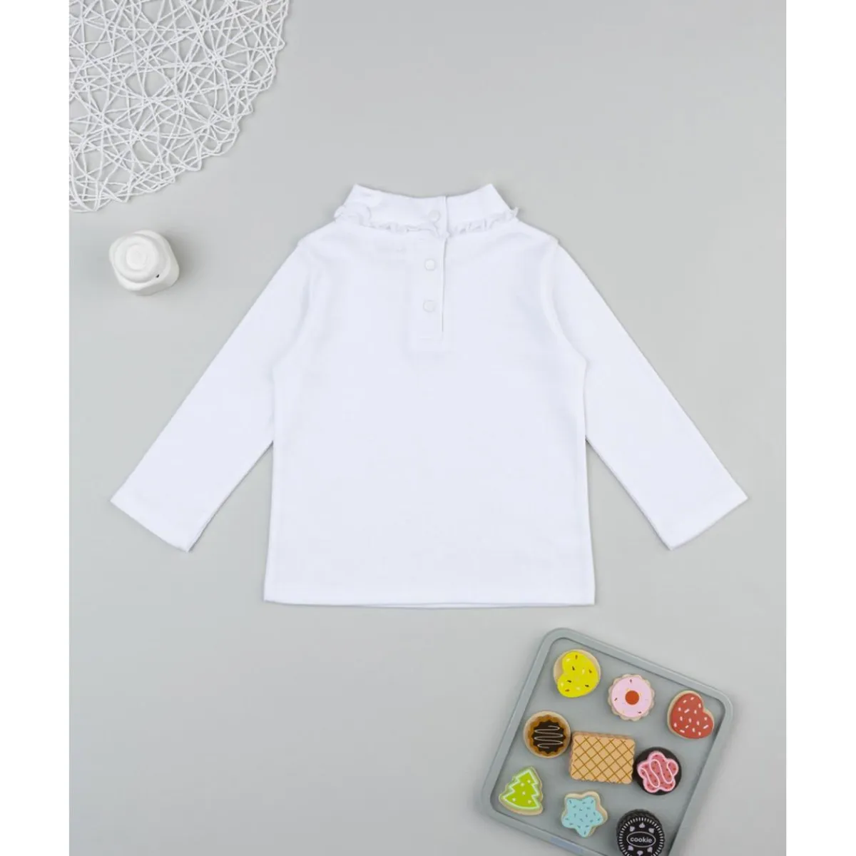 Best Camiseta niña blanca con cuello fruncido Niña·Bebé Niña 3-36 Meses|Bebé Niña 3-36 Meses·Camisas Y Camisetas