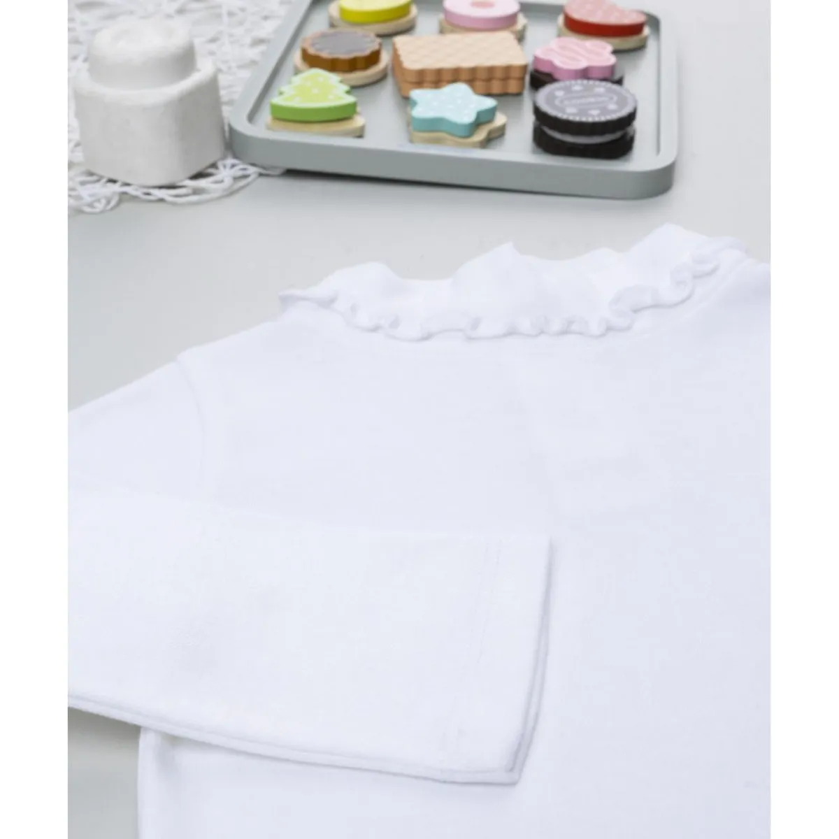 Best Camiseta niña blanca con cuello fruncido Niña·Bebé Niña 3-36 Meses|Bebé Niña 3-36 Meses·Camisas Y Camisetas