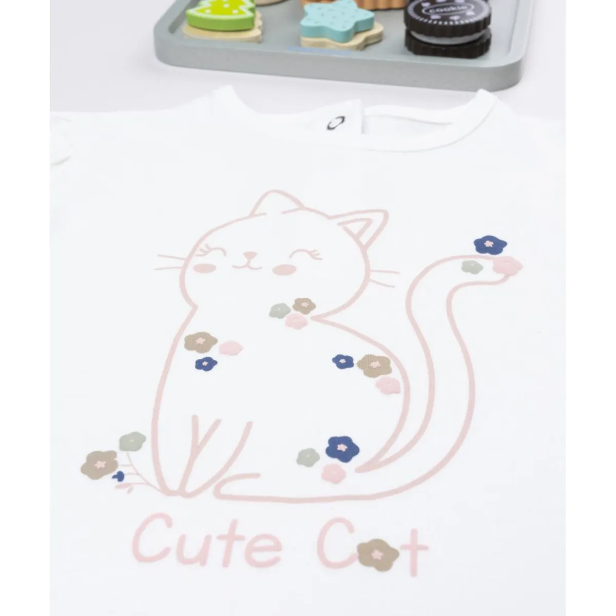 Camiseta niña blanca con gatito*Prenatal Outlet