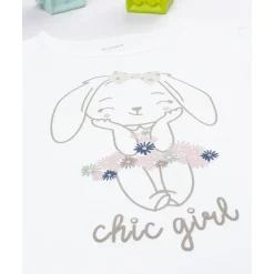 Camiseta niña blanca estampado 