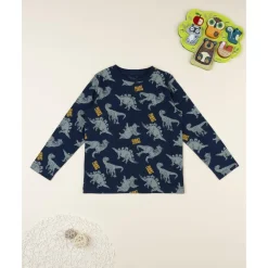 Camiseta niño azul con estampado “Dino Allover”*Prenatal Online