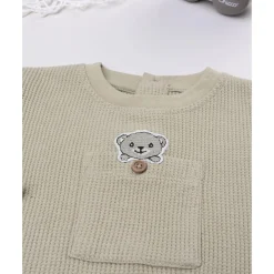 Sale Camiseta waffle marrón de manga larga para niño Niño·Bebé Niño 3-36 Meses|Bebé Niño 3-36 Meses·Camisas Y Camisetas