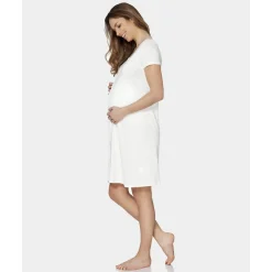 Discount Camisón de parto de manga corta totalmente abierto blanco Premamá·Íntimo Y Noche|Íntimo Y Noche·Camisetas Interiores Y Body