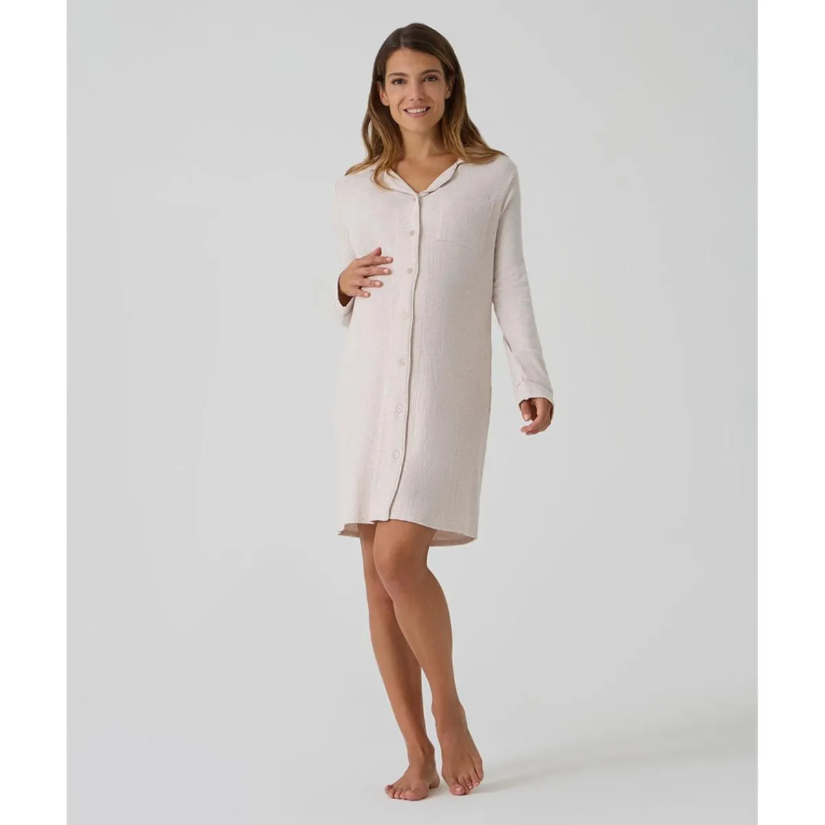 Clearance Camisón premamá beige efecto tricot Premamá·Íntimo Y Noche|Íntimo Y Noche·Pijamas Y Camisones