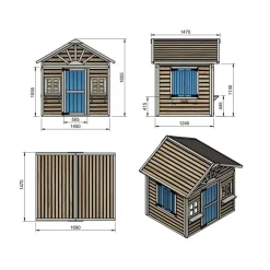 Casita Visby elevada 60 cm Azul*MASGAMES Outlet
