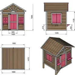 Casita Visby elevada 60 cm Rosa*MASGAMES Discount