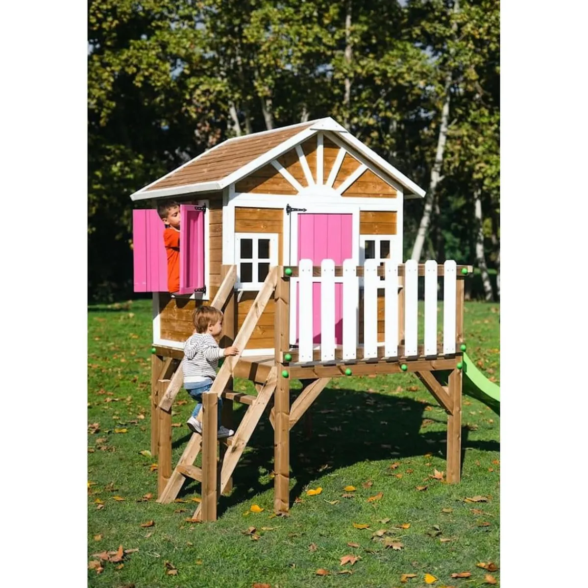 Casita Visby elevada 90 cm Rosa*MASGAMES New