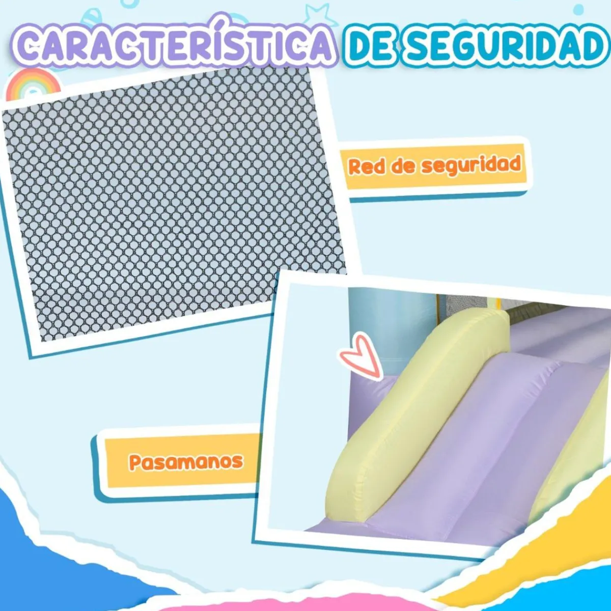 Castillo Hinchable con Tobogán Doble y Área de Salto*AIYAPLAY Online