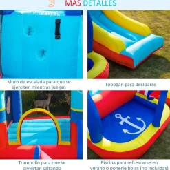 Castillo Hinchable con tobogán 265 cm*OUTSUNNY