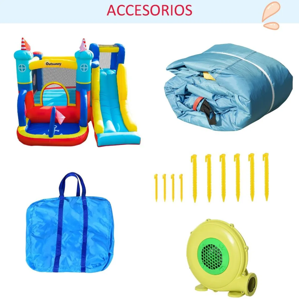 Castillo Hinchable con tobogán 265 cm*OUTSUNNY