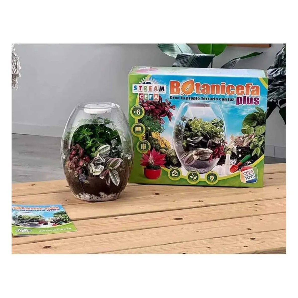 Best Toys - Terrario educativo con luz y libro guía Botani Plus ㅤ Steam