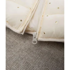 Chaqueta niña color crema con capucha y topos foil*Prenatal