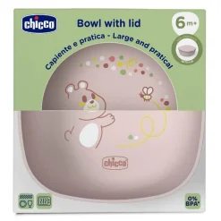 Hot - Bol con tapa 6M - Rosa Preparación Comida Y Accesorios·Platos Y Cubiertos Infantiles