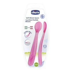 - Cuchara de silicona rosa*CHICCO